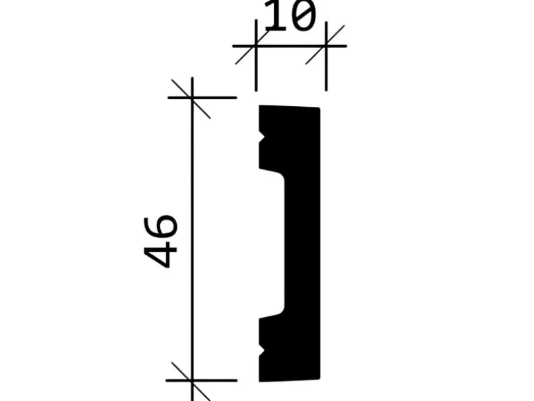 PROFHOME 651362 Wandleiste Stuckleiste Zierleiste Friesleiste Stoßfest 2 m 200 cm x 1,0 cm x 4,6 cm Weiß