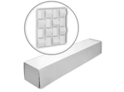 PROFHOME 159823-Box 3D Wandpaneele 1 Karton Set mit 2 Paneelen 0,72 m2 Weiß