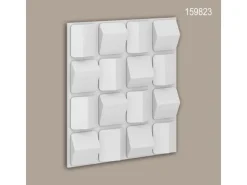 PROFHOME 159823-Box 3D Wandpaneele 1 Karton Set mit 2 Paneelen 0,72 m2 Weiß