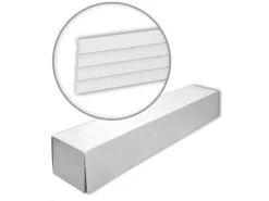 PROFHOME 659805-280-Box 3D Wandpaneele 1 Karton Set mit 4 Paneelen 11,2 m 1 Karton mit 4 Leisten 11,2 m Weiß