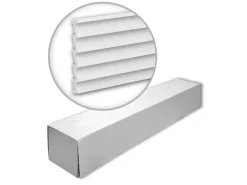 PROFHOME 659801-280-Box 3D Wandpaneele 1 Karton Set mit 3 Paneelen 8,4 m Weiß