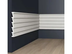 PROFHOME 659801-280-Box 3D Wandpaneele 1 Karton Set mit 3 Paneelen 8,4 m Weiß