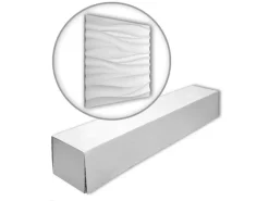 PROFHOME 159001-Box 3D Wandpaneele 1 Karton Set mit 4 Paneelen 1,44 m2 Weiß