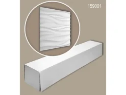 PROFHOME 159001-Box 3D Wandpaneele 1 Karton Set mit 4 Paneelen 1,44 m2 Weiß