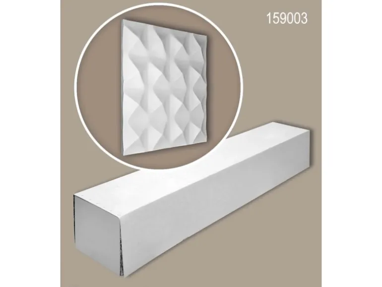 PROFHOME 159003-Box 3D Wandpaneele 1 Karton Set mit 4 Paneelen 1,44 m2 Weiß