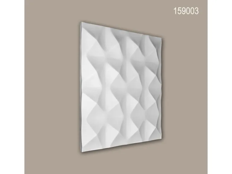 PROFHOME 159003-Box 3D Wandpaneele 1 Karton Set mit 4 Paneelen 1,44 m2 Weiß