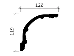 PROFHOME 150252F Flexible Eckleiste Stuckleiste aus Flexiblem Polyurethan 2 m 200 cm x 12 cm x 11,9 cm Weiß