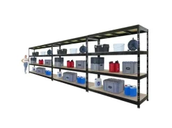 PROREGAL Mega Deal 3x Profi Schwerlastregal Rhino HxBxT 200x200x60cm 4 Spanplatten-Ebenen 16mm Fachlast 500kg Schwarz