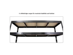 PROREGAL Mega Deal 3x Profi Schwerlastregal Rhino HxBxT 200x200x60cm 4 Spanplatten-Ebenen 16mm Fachlast 500kg Schwarz