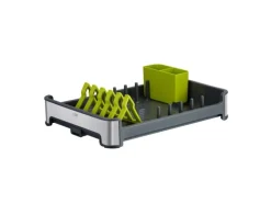 PROREGAL Praktischer Geschirrtrockner Aus Mattem Edelstahl & Kunststoff HxBxT 13 x 31 x 44,7cm Anthrazit