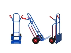 PROREGAL Sackkarre RAGNAR mit XXL Klappbarer Schaufel HxBxT 117 x 62,5 x 62 cm Tragkraft 250kg Stahl Blau