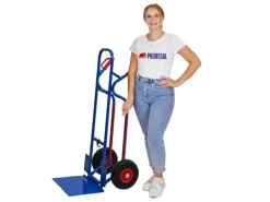 PROREGAL Sackkarre RAGNAR mit XXL Klappbarer Schaufel HxBxT 117 x 62,5 x 62 cm Tragkraft 250kg Stahl Blau