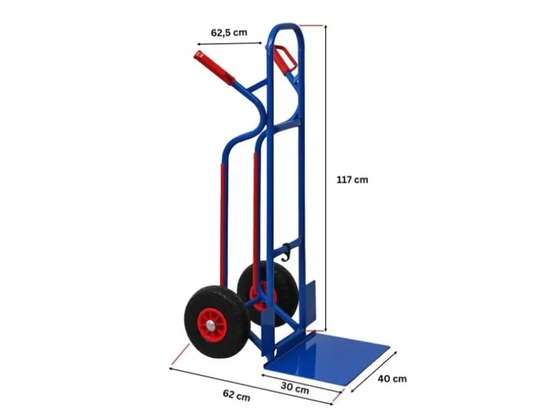 PROREGAL Sackkarre RAGNAR mit XXL Klappbarer Schaufel HxBxT 117 x 62,5 x 62 cm Tragkraft 250kg Stahl Blau