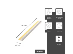 Protektor Anputzleiste 60x 260cm PVC Weiß mit 10mm Schutzlippe für Putzanschluss