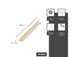 Protektor Anputzleiste 40x 260cm x 9mm PVC Weiß Schutzlippe Innen- und Außenputz