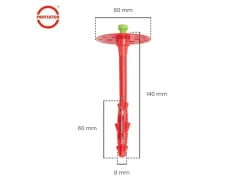 Protektor Dämmstoffdübel 100 Stück Ø8x140mm mit Stahlnagel für WDVS