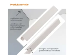 Protektor Einfassprofil 3741 5x 200cm PVC Weiß für 12,5mm Gipskarton