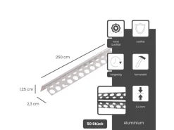 Protektor Göppinger Profil 50x 250cm Aluminium Silber Abschlussprofil