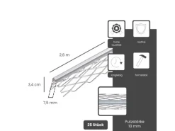 Protektor Kantenprofil 1007 Innenputz 25x 260cm x 10mm Edelstahl Silber