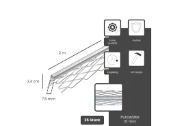 Protektor Kantenprofil 1007 Innenputz 25x 200cm x 10mm Edelstahl Silber