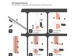 Protektor Kantenprofil 1007 Innenputz 25x 200cm x 10mm Edelstahl Silber
