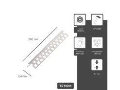 Protektor Kantenprofil 9079 50x 250cm Aluminium Silber Stabiler Eckwinkel