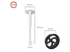 PROTEKTOR 100x Dämmstoff-Schraubdübel Set Ø8x240mm Vormontiert inkl. 200x Rondelle + Fräser