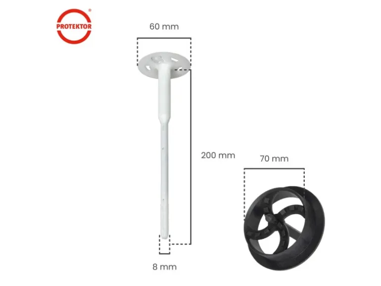 PROTEKTOR 600x Dämmstoff-Schraubdübel Set Ø8x280mm inkl. 600x Rondelle + Fräser