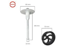 PROTEKTOR 500x Dämmstoff-Schraubdübel Set Ø8x120mm Vormontiert inkl. 600x Rondelle + Fräser