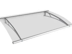 Pultvordach L Edelstahl/Klar 17 cm x 150 cm x 95 cm
