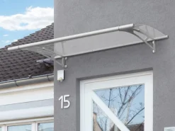 Pultvordach L Edelstahl/Klar 17 cm x 150 cm x 95 cm