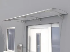 Pultvordach L Edelstahl/Klar 17 cm x 190 cm x 95 cm