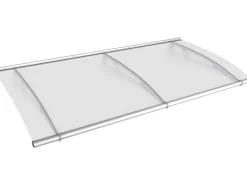 Pultvordach L Edelstahl/Satiniert Weiß 17 cm x 190 cmx 95 cm