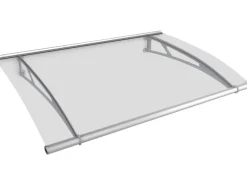 Pultvordach XL Edelstahl/Klar 25 cm x 205 cm x 142 cm