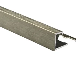 Quadrat-Abschlussprofil Alu eloxiert Titanfarben gebürstet 12,5 mm x 2,5 m