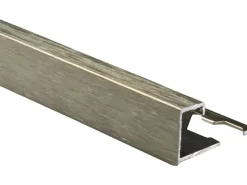 Quadrat-Abschlussprofil Alu eloxiert Titanfarben gebürstet 10 mm x 2,5 m