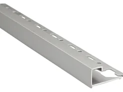 Quadrat-Abschlussprofil Alu eloxiert Silber matt 10 mm x 2,5 m