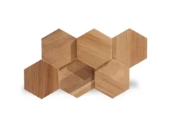 Rebel of Styles Holzverblender UltraWood Teak Hexagon 26 cm x 15 cm Braun