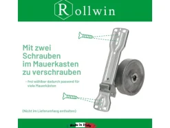 Rollwin Rolladen Gurtwickler Unterputz 165mm bis 185mm Lochabstand Anpassbar Für Mauerkasten Mit Gurtwickler Blende zum Clippen Weiß Ohne Gurt