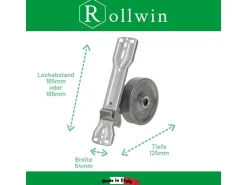 Rollwin 2x Rolladen Gurtwickler Unterputz 165mm bis 185mm Lochabstand Anpassbar Für Mauerkasten Mit Gurtwickler Blende Und 2x 7m Gurt