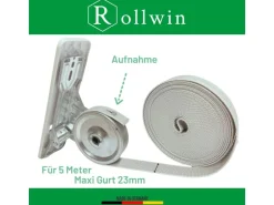 Rollwin 2x Rolladen Gurtwickler Unterputz 165mm bis 185mm Lochabstand Anpassbar Für Mauerkasten Mit Gurtwickler Blende zum Clippen Weiß Ohne Gurt