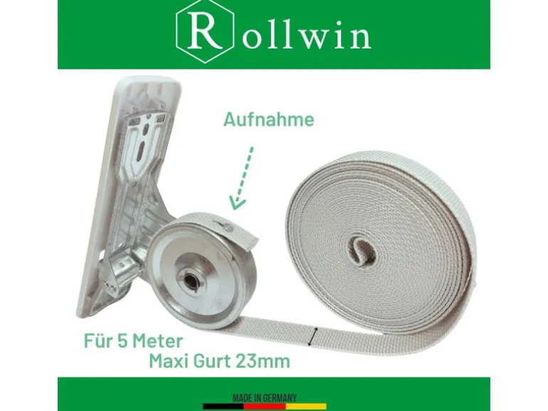 Rollwin 2x Rolladen Gurtwickler Unterputz 165mm bis 185mm Lochabstand Anpassbar Für Mauerkasten Mit Gurtwickler Blende zum Clippen Weiß Ohne Gurt