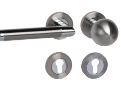 Rosettengarnitur "Lissabon-R" Wohnungstür Chrom-Edelstahlf. Sat. Ausr. Links