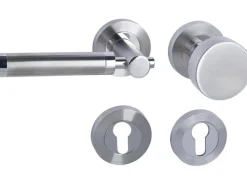 Rosettengarnitur "Montana-R" Wohnungstüren Edelstahl Ausrichtung Links