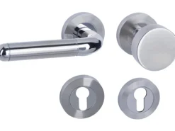 Rosettengarnitur "Neapel-R" Wohnungstüren Edelstahl Ausrichtung Rechts