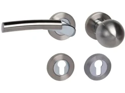 Rosettengarnitur "Südpol II-R" Wohnungstür Chrom-Edelstahlf. Satiniert Ausrichtu
