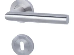 Rosetten-Garnitur "Solid 9-R" Zimmertüren Edelstahl satiniert Buntbart