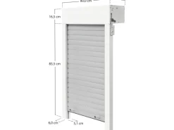 Schellenberg Aufsatzrolladen-Set für Fenster 80 cm x 100 cm Weiß/Grau