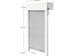 Schellenberg Aufsatzrolladen-Set für Fenster 120 cm x 140 cm Weiß/Grau