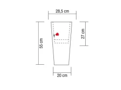 Scheurich Pflanzgefäß Coneo High Ø 28,5 cm Schwarz Granit